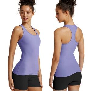 Beyond Yoga Spacedye Step Up Racerback Tank Top Periwinkle Cloud Heather XL